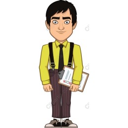 Cartoon Character with Clipboard