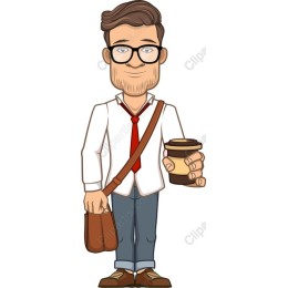 Professional Man Holding Coffee .