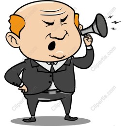 Cartoon Businessman with Megaphone