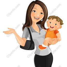 Cheerful Mother and Baby
