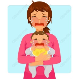 Heartfelt Mother and Baby Crying