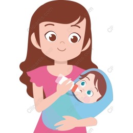 Caring Sister Feeding Baby