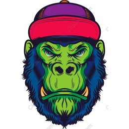 Vibrant Gorilla Head