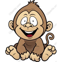 Adorable Cartoon Baby Monkey