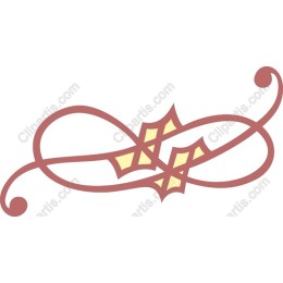 Elegant Decorative Swirl with Holly Leaves