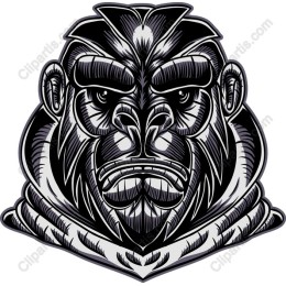 Intense Gorilla Head