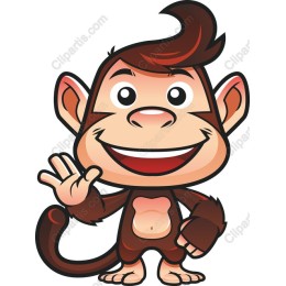 Cheerful Cartoon Monkey