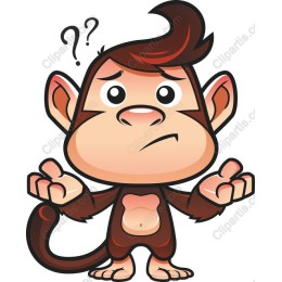 Confused Cartoon Monkey