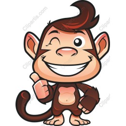 Cheerful Cartoon Monkey