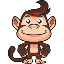Playful Cartoon Monkey