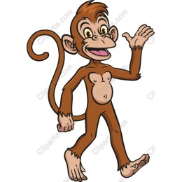 Playful Cartoon Monkey