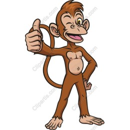 Cheerful Cartoon Monkey