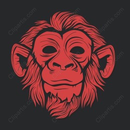 Bold Red Monkey Face