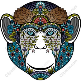 Vibrant Monkey Head