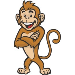 Playful Cartoon Monkey