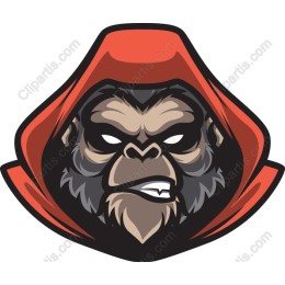 Fierce Gorilla in Red Hood