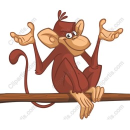 Playful Cartoon Monkey