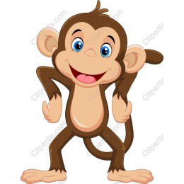 Playful Cartoon Monkey