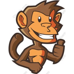 Cheerful Cartoon Monkey