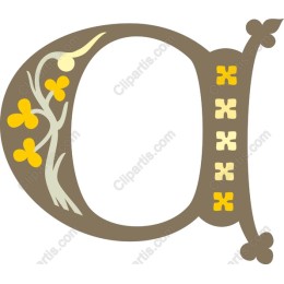 Decorative Letter D with Floral Elements