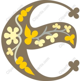 Floral Initial Letter C