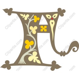 Floral Monogram Letter H