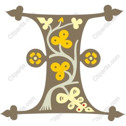Floral Letter I