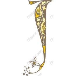 Floral Decorative Letter J