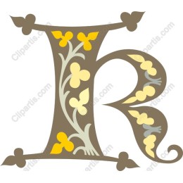 Elegant Floral Letter R