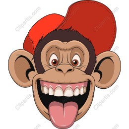 Cheerful Monkey with Red Cap