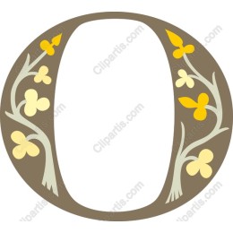 Floral Initial 'O' Frame