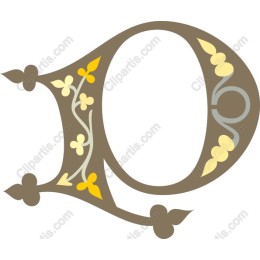 Ornate Floral Letter O
