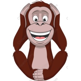 Cheerful Cartoon Monkey