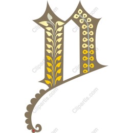 Decorative Floral Letter M