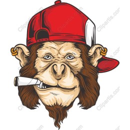 Cool Monkey with Red Snapback Hat
