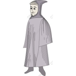 Whimsical Gray Cloaked Character