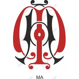 Elegant Monogram Emblem in Black and Red