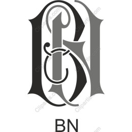Elegant Monogram B & N Clipart