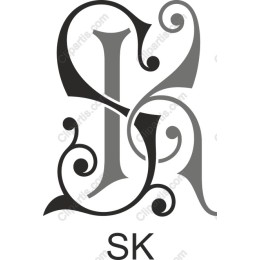 Elegant Initials SK Monogram