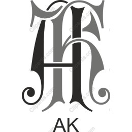 Elegant 'AK' Intertwined Monogram