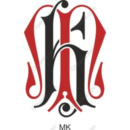 Elegant Red and Black Monogram