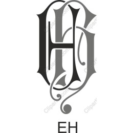 Elegant Monogram H and E