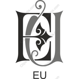 Elegant E U Monogram