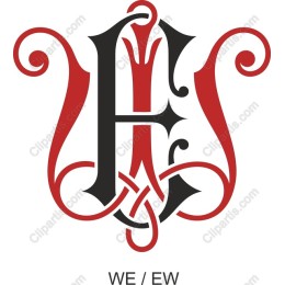 Elegant Red and Black Monogram
