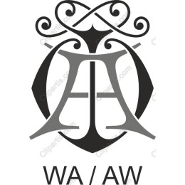 Elegant Monogram WA/AW Emblem