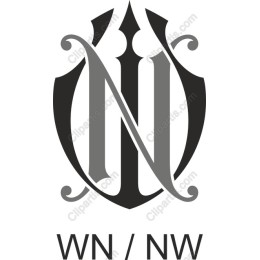 Elegant WN/NW Monogram Shield