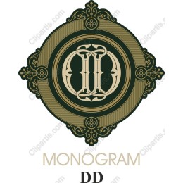 Vintage Monogram Clipart - Elegant DD
