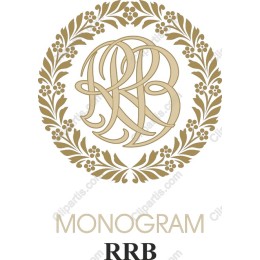 Elegant RRB Monogram in Floral Wreath