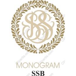 Elegant SSB Monogram with Floral Wreath