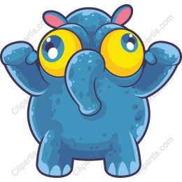 Whimsical Blue Cartoon Elephant